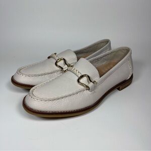 Sperry Women's Seaport Penny Plushwave Shackle Leather Loafer Shoes White Sz 9.5